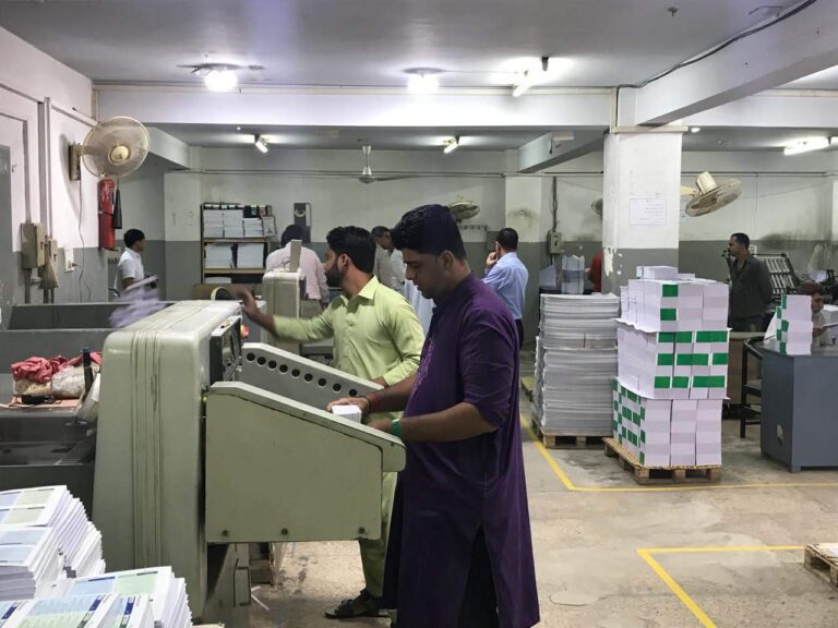 Offset printing press at Nikmat Printers Karachi